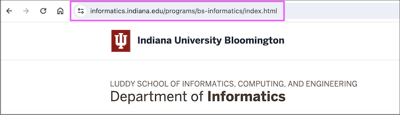 urls are pathnames too including this webpage to learn about the Informatics undergraduate program at IU